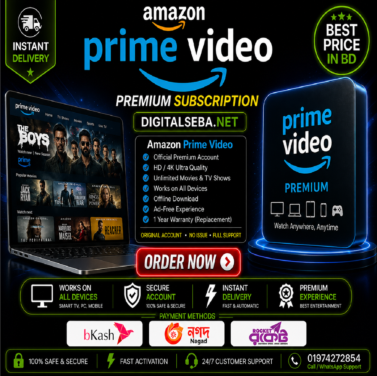 Buy Amazon Prime Video Subscription Bangladesh with bKash